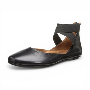 Gentle Souls 9.5 bay unique ballet flat ankle strap comfort sole shoe leather